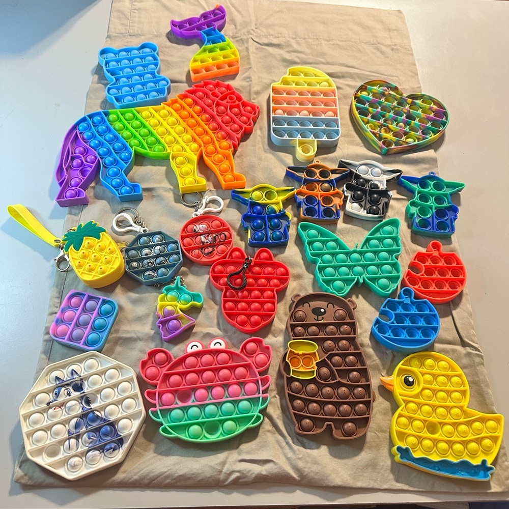 Bulk of Rainbow Pop It Fidget Toy Set